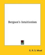 Cover of: Bergson's Intuitionism