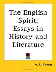 The English Spirit by A. L. Rowse