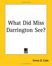Cover of: What Did Miss Darrington See? by Emma B. Cobb