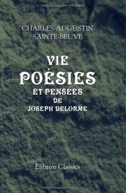 Cover of: Vie, poésies et pensées de Joseph Delorme