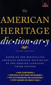 Cover of: American Heritage Dictionary: Third Edition (American Heritage Dictionary)