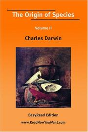 Cover of: The Origin of Species Volume II [EasyRead Edition]