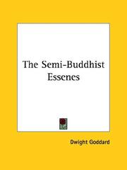 Cover of: The Semi-buddhist Essenes