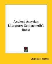 Cover of: Ancient Assyrian Literature: Sennacherib's Boast