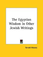 Cover of: The Egyptian Wisdom in Other Jewish Writings