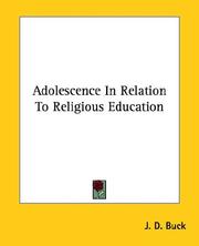 Cover of: Adolescence in Relation to Religious Education