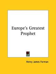 Cover of: Europe's Greatest Prophet