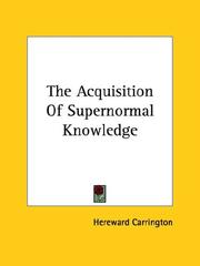 Cover of: The Acquisition of Supernormal Knowledge