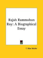 Cover of: Rajah Rammohun Roy: A Biographical Essay