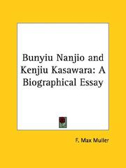 Cover of: Bunyiu Nanjio and Kenjiu Kasawara: A Biographical Essay