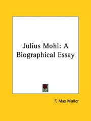 Cover of: Julius Mohl: A Biographical Essay