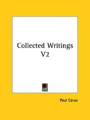 Cover of: Collected Writings V2 by Paul Carus