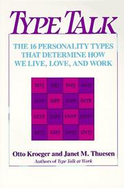 Cover of: Type Talk by Otto Kroeger, Janet M. Thuesen