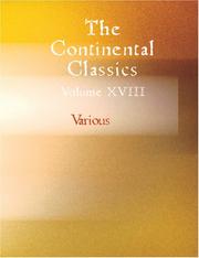 Cover of: The Continental Classics (Large Print Edition): Volume XVIII., Mystery Tales