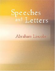 Cover of: Speeches and Letters of Abraham Lincoln (Large Print Edition)