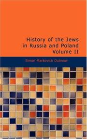 Cover of: History of the Jews in Russia and Poland - Volume II