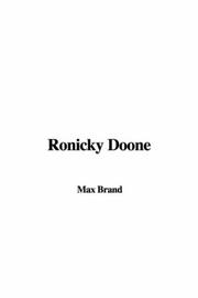 Cover of: Ronicky Doone