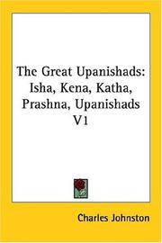 Cover of: The Great Upanishads: Isha, Kena, Katha, Prashna, Upanishads V1