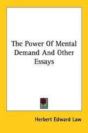 Cover of: The Power Of Mental Demand And Other Essays