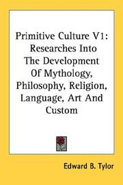 Cover of: Primitive Culture V1 by Edward B. Tylor