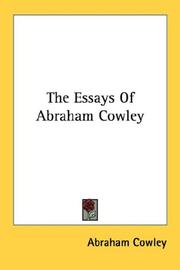The essays of Abraham Cowley by Abraham Cowley