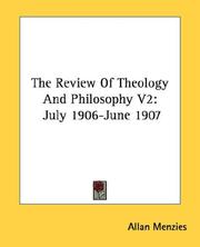 Cover of: The Review Of Theology And Philosophy V2 by Allan Menzies