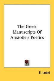 Cover of: The Greek Manuscripts Of Aristotle's Poetics