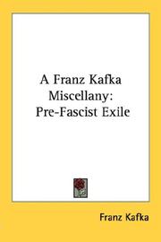 Cover of: A Franz Kafka Miscellany: Pre-Fascist Exile