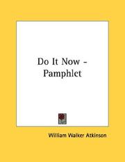 Cover of: Do It Now - Pamphlet