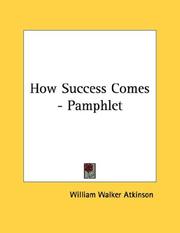 Cover of: How Success Comes - Pamphlet