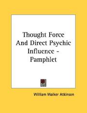 Cover of: Thought Force And Direct Psychic Influence - Pamphlet