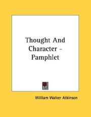 Cover of: Thought And Character - Pamphlet