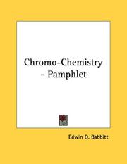 Cover of: Chromo-Chemistry - Pamphlet