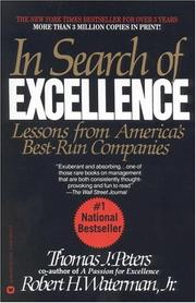 Cover of: In Search of Excellence: Lessons from Americas Best Run Companies