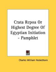 Cover of: Crata Repoa Or Highest Degree Of Egyptian Initiation - Pamphlet