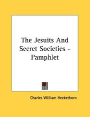 Cover of: The Jesuits And Secret Societies - Pamphlet