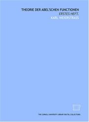 Cover of: Theorie der Abel'schen Functionen: Erstes Heft.