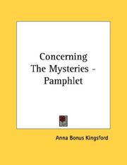 Cover of: Concerning The Mysteries - Pamphlet