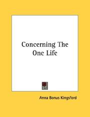 Cover of: Concerning The One Life
