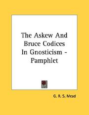 Cover of: The Askew And Bruce Codices In Gnosticism - Pamphlet