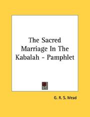 Cover of: The Sacred Marriage In The Kabalah - Pamphlet