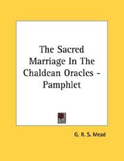 Cover of: The Sacred Marriage In The Chaldean Oracles - Pamphlet