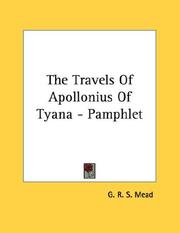 Cover of: The Travels Of Apollonius Of Tyana - Pamphlet