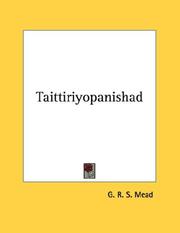 Cover of: Taittiriyopanishad