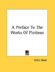 Cover of: A Preface To The Works Of Plotinus