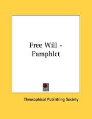 Cover of: Free Will - Pamphlet