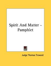 Cover of: Spirit And Matter - Pamphlet
