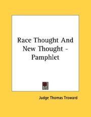 Cover of: Race Thought And New Thought - Pamphlet