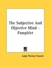 Cover of: The Subjective And Objective Mind - Pamphlet