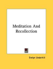 Cover of: Meditation And Recollection